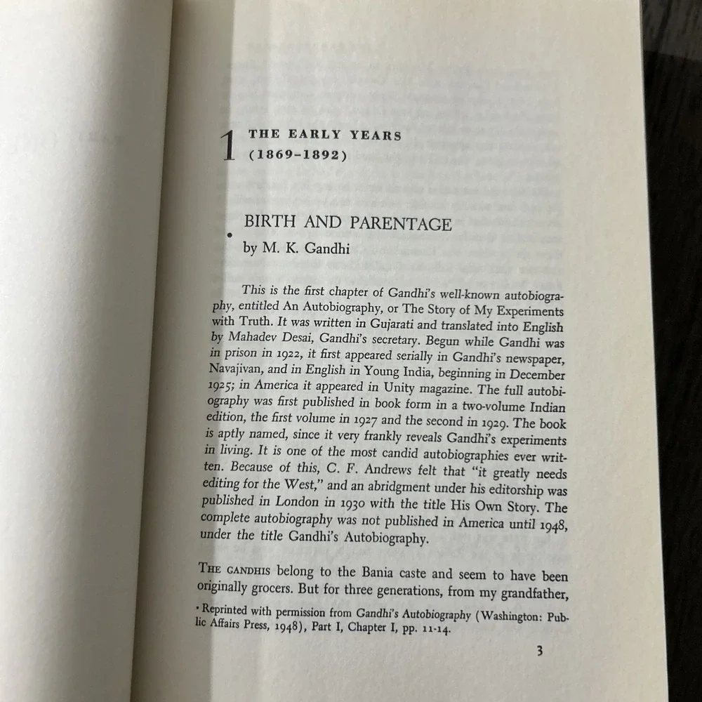 Gandhi Lot of 2 Books: Gandhi Reader + Autobiography  Read